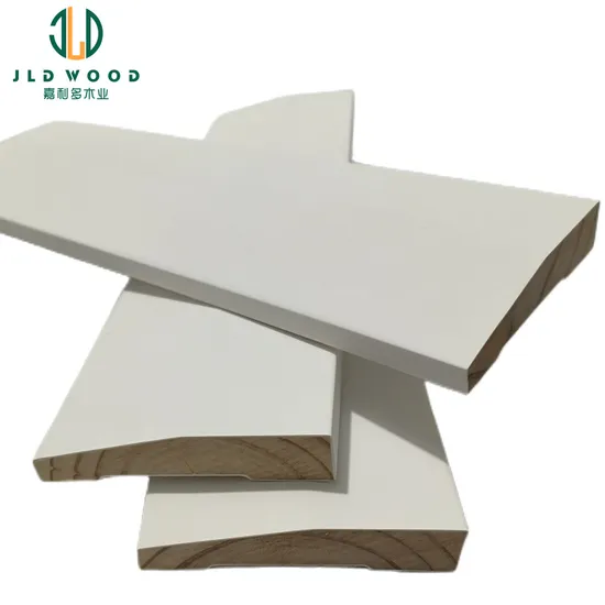 Waterproof Solid Pine White Color Wood Panels Door Moulding 