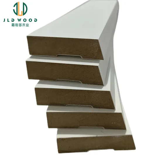 White Pine Crown Wooden Moulding Primed MDF and PVC Baseboard Skirting Board for Indoor Door Jamb Trim 