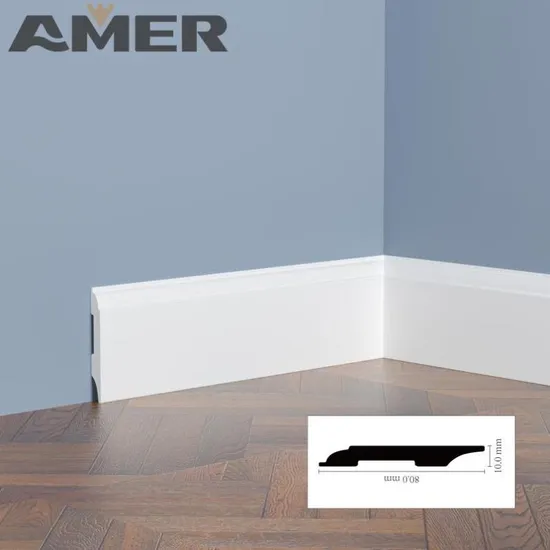 White 10cm 20cm Large Baseboard Polystyrene Polymer Poly Paintable PS Plastic Skirting Board 
