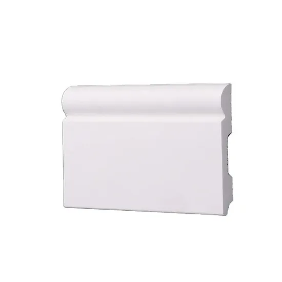PS and MDF/Pine Wood Material White and Black Color Baseboard and Crown Moulding 