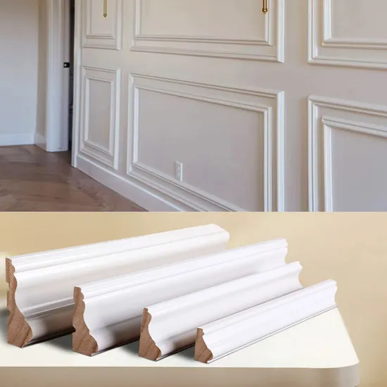 Skirting Wood MDF Pine Mouldings White Primed Baseboard Waterproof Mouldings Interior Decoration Material Mouldings Base Board 